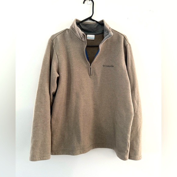 Columbia Outdoor Quarter Zip Pullover Sweatshirt Brown Size S M Unisex - Picture 1 of 7